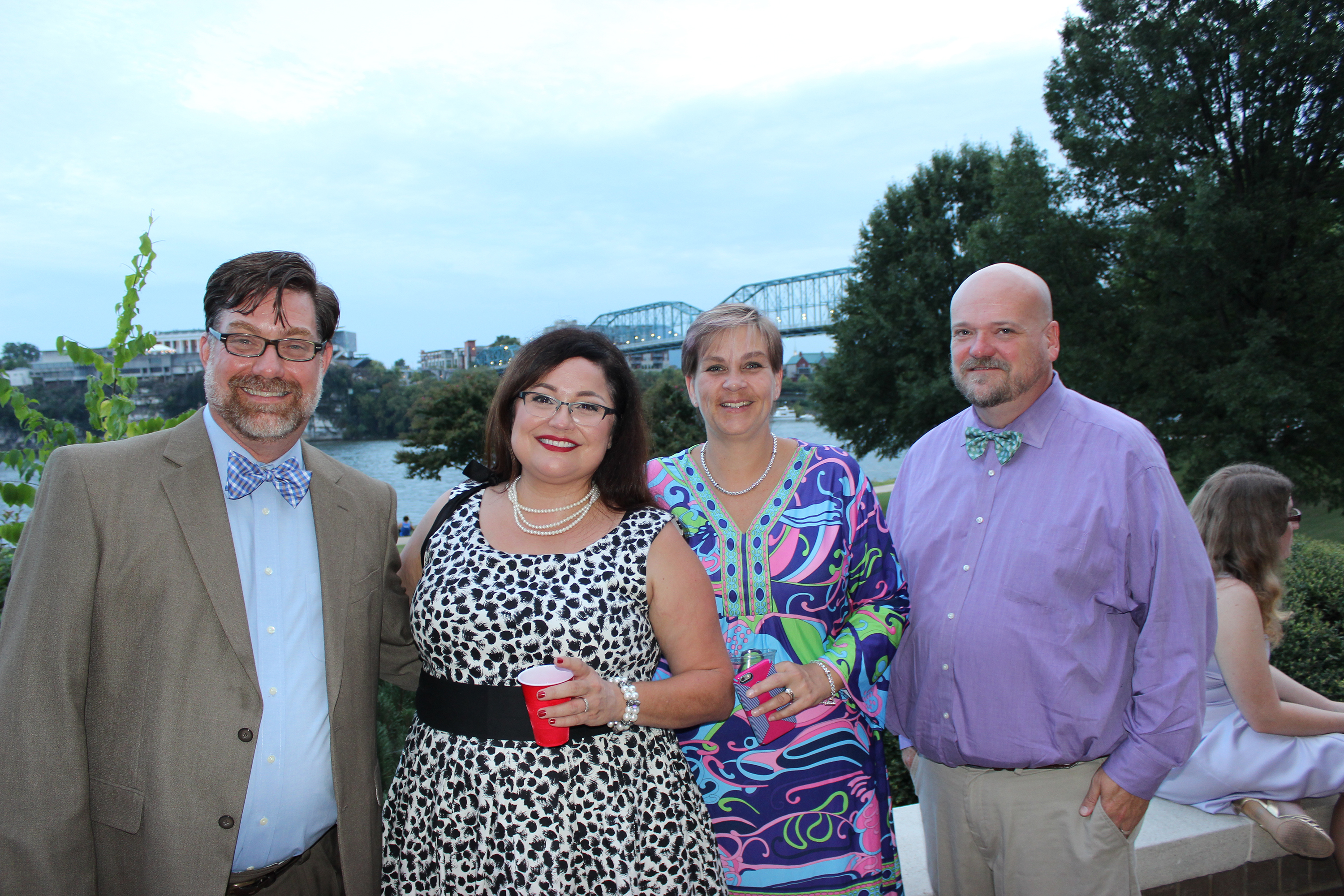 Lee Wright, far right, received the President's Award for outstanding volunteer service to the Chattanooga Theatre Centre. From left are Tim Newland, Stacy Chapman and Christie Wright.