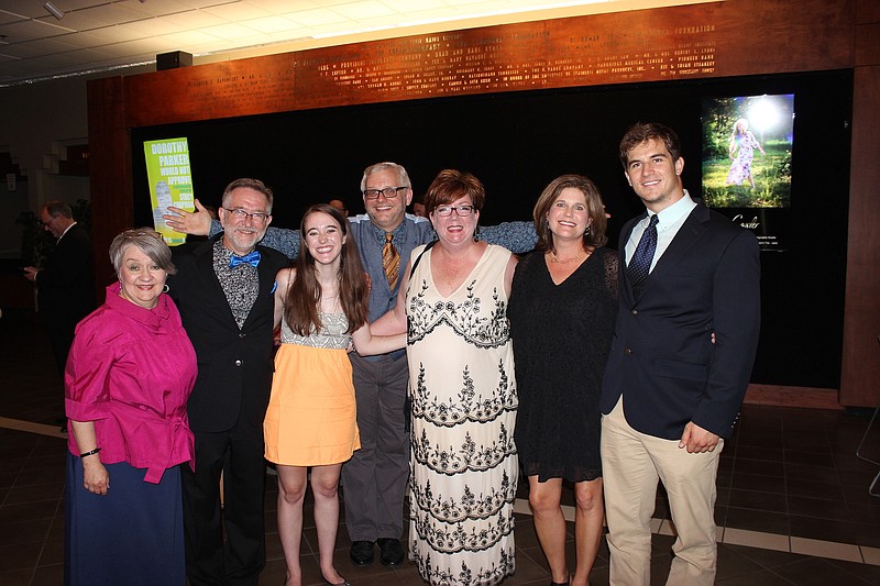 The Miss Annie awards for Audience Favorite and Best Play of the 2014-2015 season went to "Vanya and Sonia and Masha and Spike." Cast and crew members, from left, were Karen Henderson, Greg Rambin Sr., Megan Cobb, director Scott Dunlap, Julie Van Valkenburg, Kristina Montague and Tom Major.