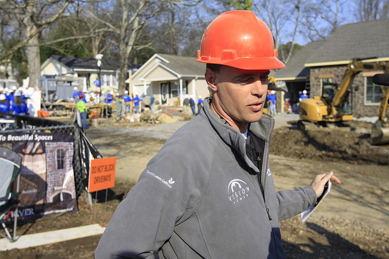 Craig Smith, former owner of Vision Homes, talks about the construction of Michael and Cindy Sharrock's residence in Rossville, Ga, in 2011 during the filming Extreme Makeover Home Edition. Smith was sentenced to federal prison Monday for defrauding a lender for homes built on Fredonia Mountain in Sequatchie County.