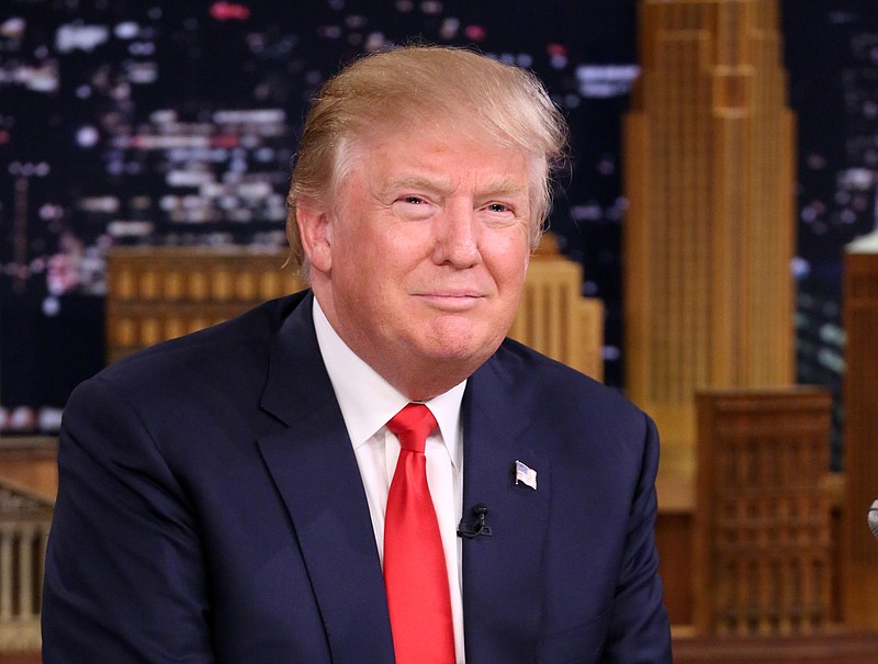 
              FILE - In this Sept. 11, 2015 file image released by NBC, Republican presidential candidate Donald Trump appears during a taping of "The Tonight Show Starring Jimmy Fallon," in New York. The talent management company WME/IMG says it has acquired The Miss Universe Organization from Donald Trump. The announcement on Monday, Sept. 14, comes on the heels of Trump’s announcement last week that he bought out NBCUniversal’s interest in the property, which includes the Miss Universe, Miss USA and Miss Teen USA pageants. (Douglas Gorenstein/NBC via AP, File)
            
