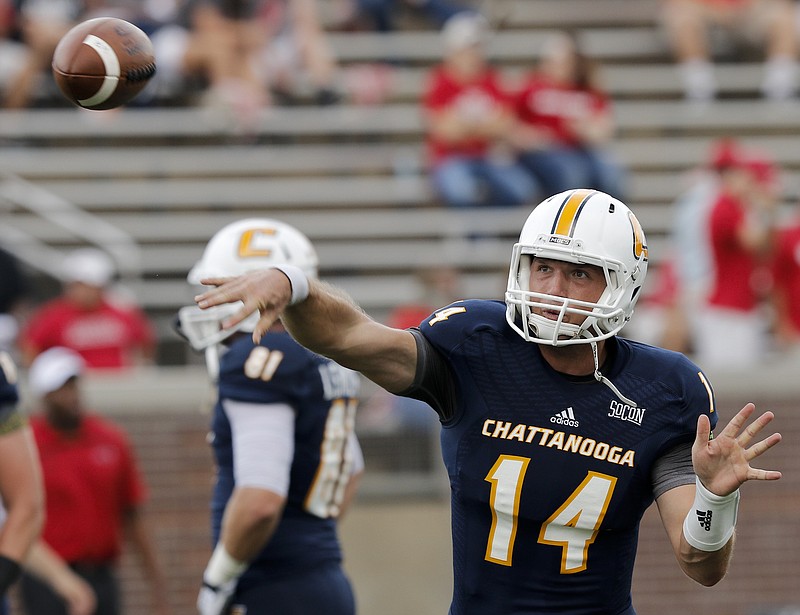 UTC quarterback Jacob Huesman was limited by an injury in the Mocs' 2013 overtime loss at Samford, where they play again this Saturday.