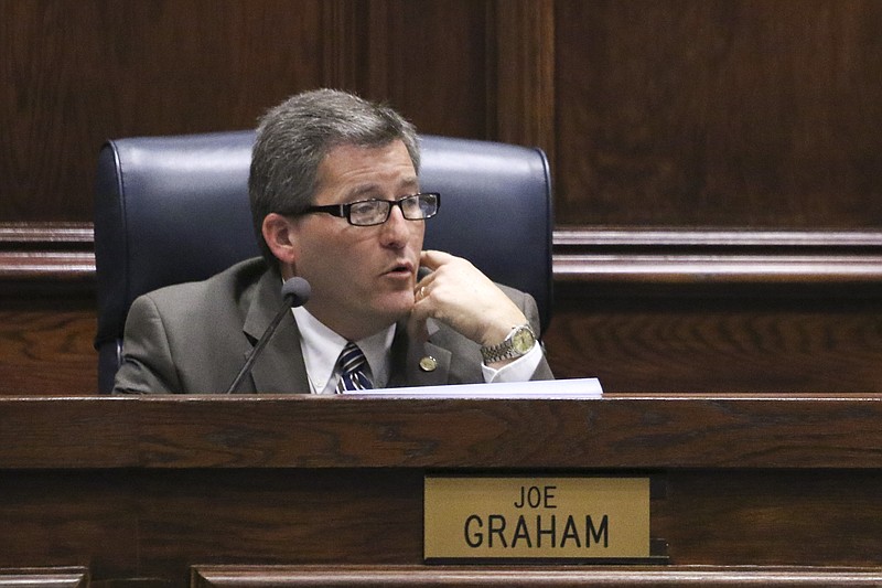Joe Graham speaks during a Hamilton County Commission meeting in June. The commission voted Wednesday to allow Graham and Marty Haynes to return their discretionary funding to the county's reserve fund.