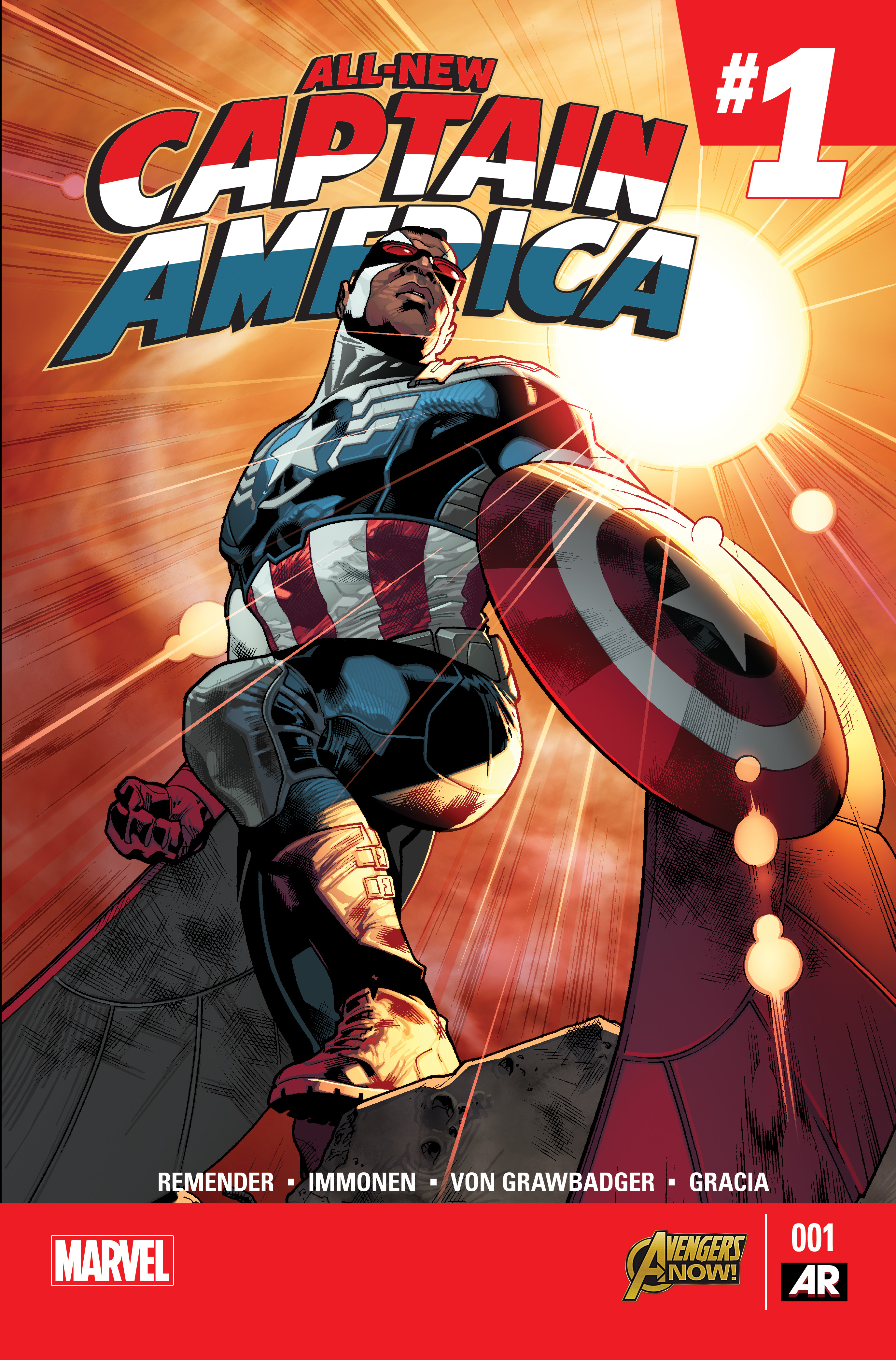 In 2014, following Steve Rogers' loss of the super soldier serum that gave him unnatural youth and vitality and subsequent rapid aging, he passed the title of Captain America on to his teammate Falcon, one of the first black superheroes. [Contributed photo.]