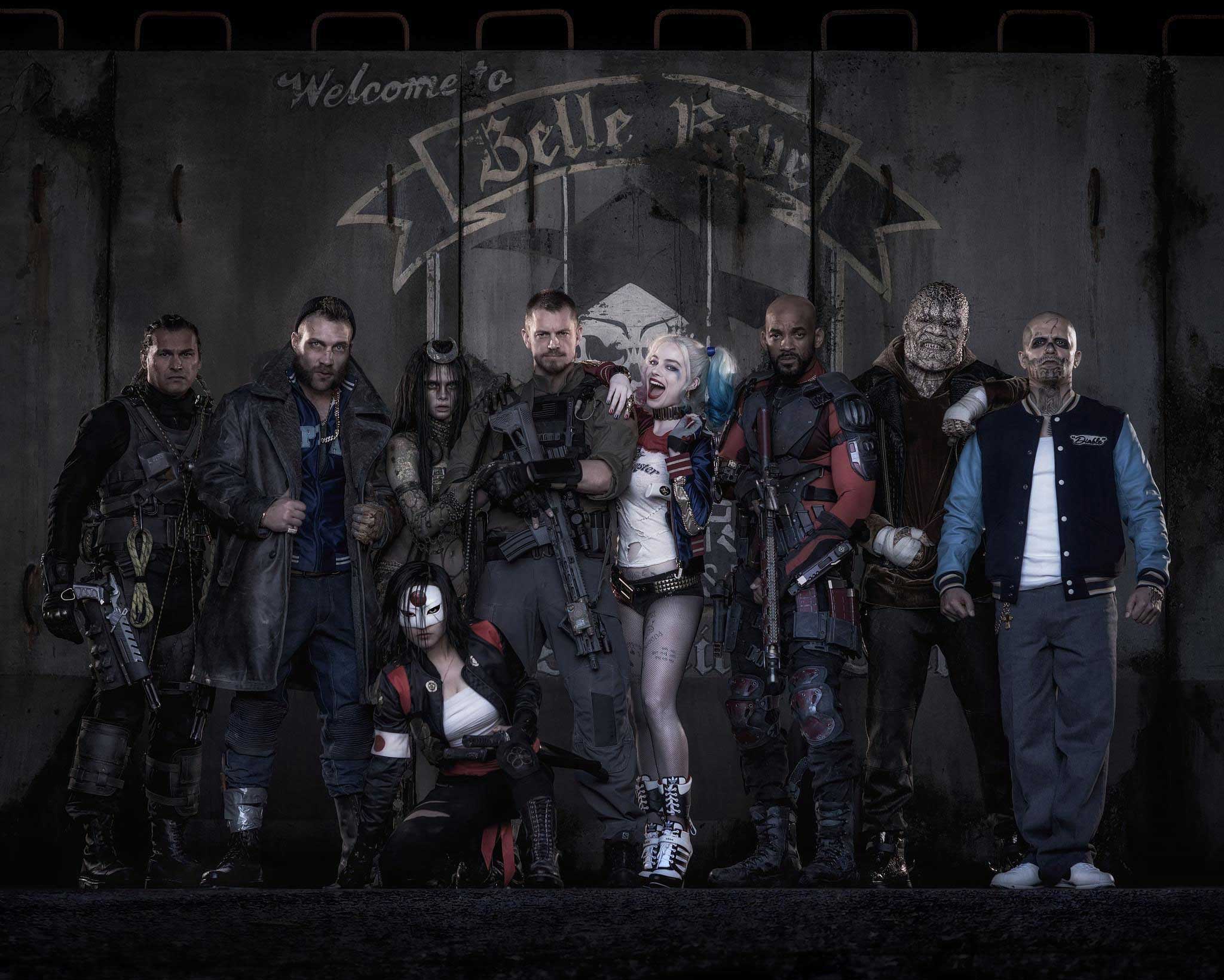 In the upcoming "Suicide Squad" movie, which is set for an August 2016 release, Deadshot will be played by Will Smith (third from right). [Warner Bros.]