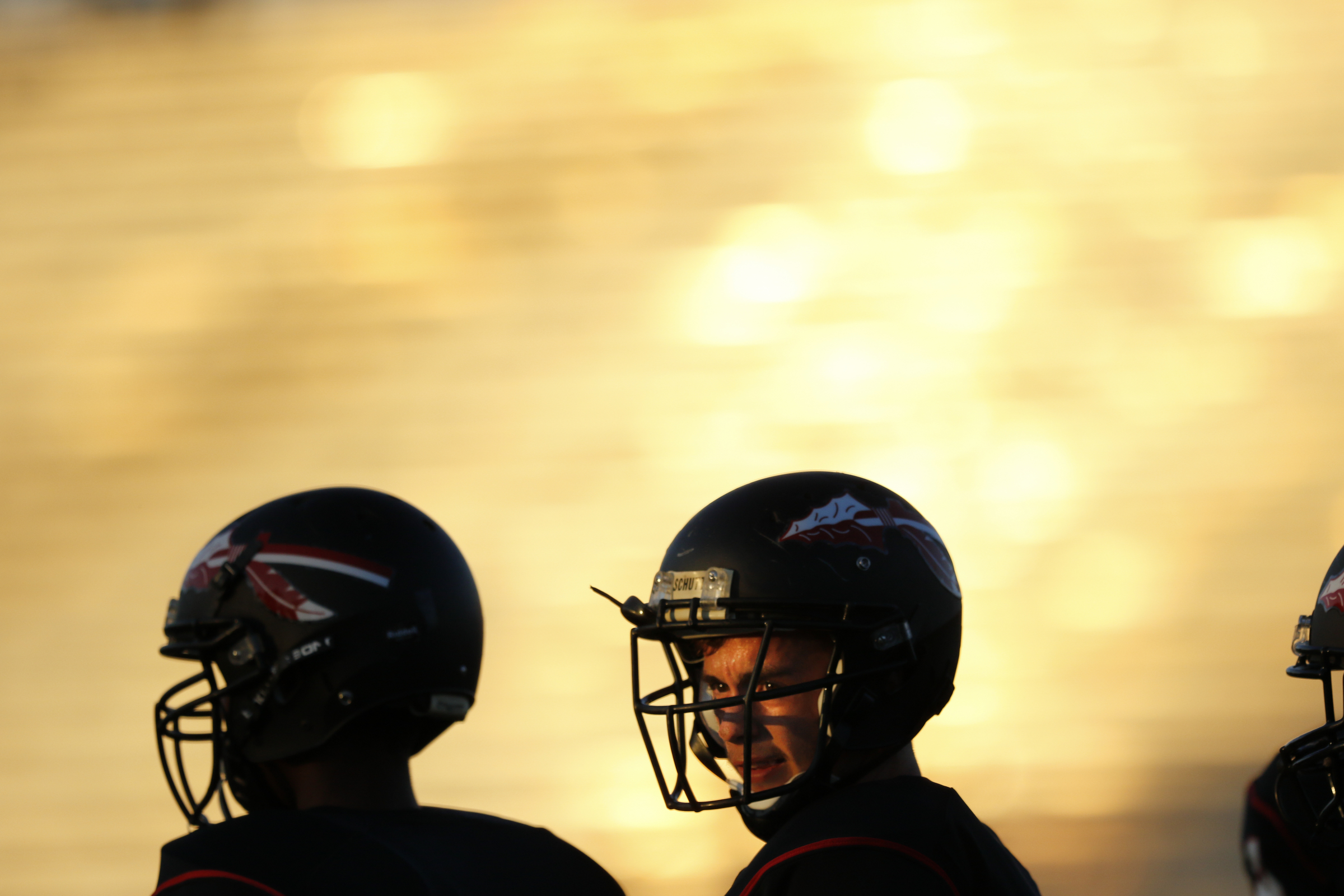 North Jackson football players warm up before their prep football game against DAR at North Jackson High School on Thursday, Sept. 17, 2015, in Stevenson, Ala.