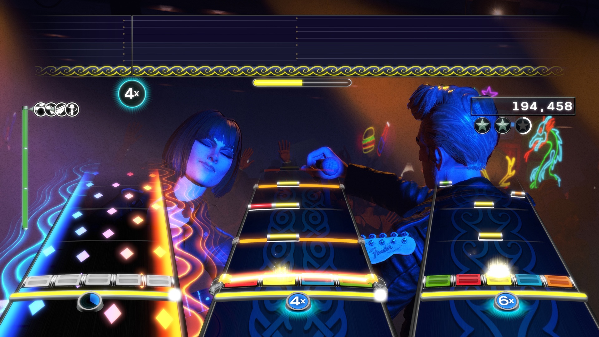 In "Rock Band 4," players can get creative in new freeplay sections that differ for each controller, including guitar/bass solos, vocal freestyle and drum fills. [Contributed image.]