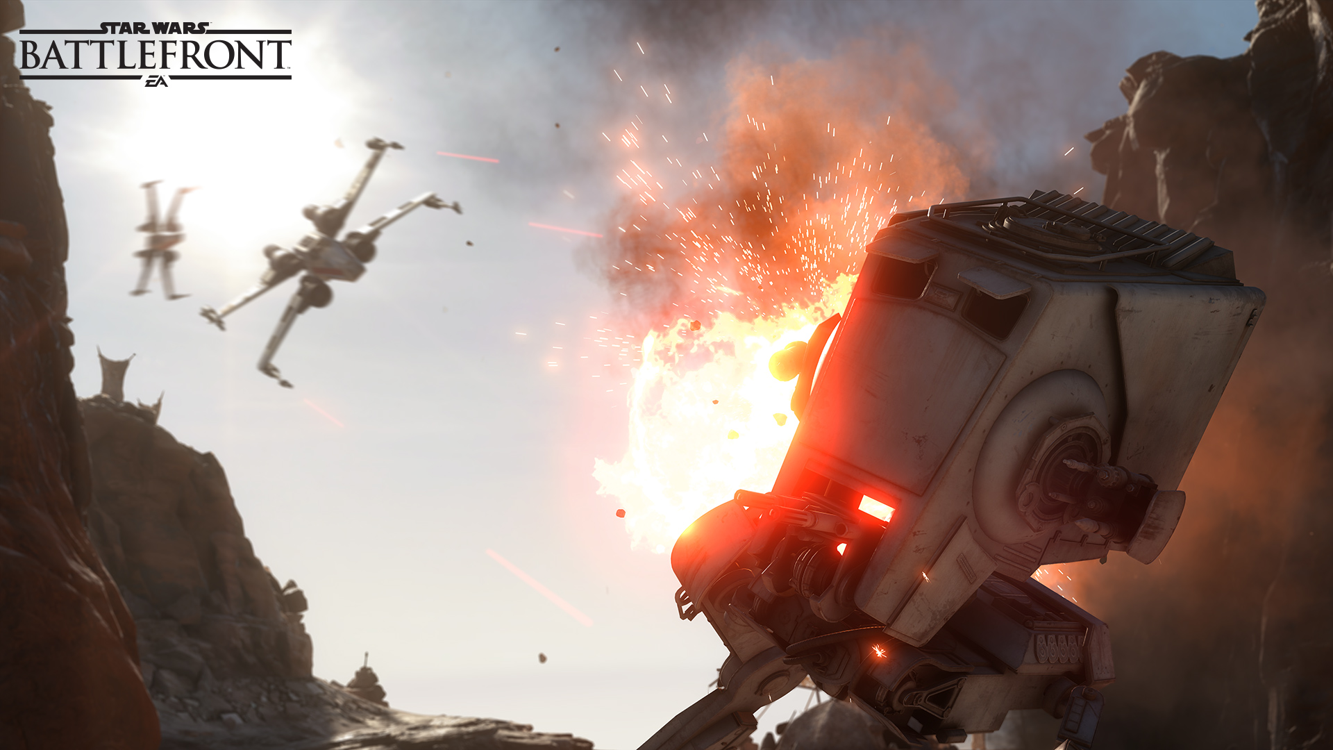 In "Star Wars Battlefront," players can control a range of land and aerial vehicles as they play matches set during pivotal moments from the original film trilogy. [Contributed image.]
