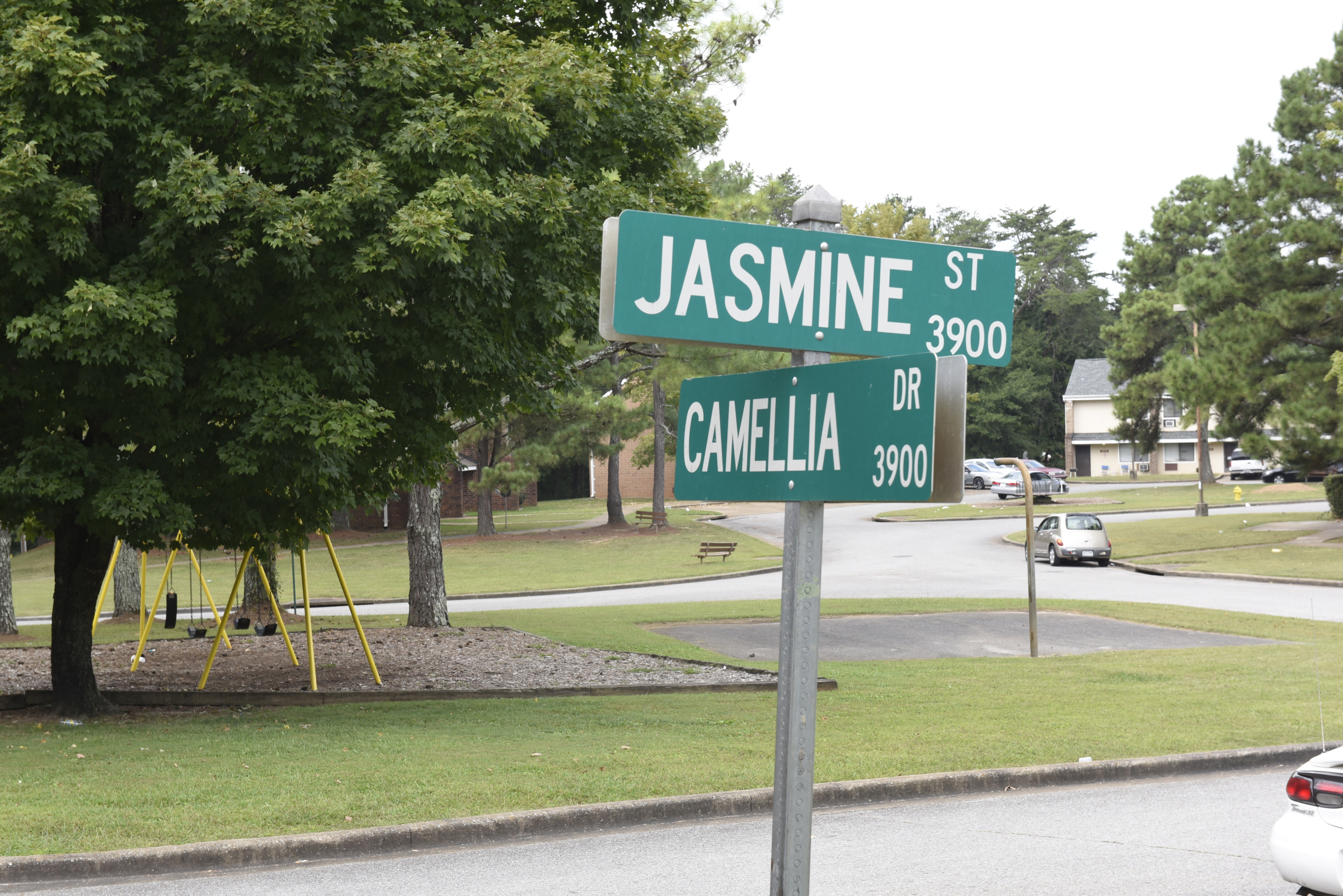 The 3900 block of Jasmine Street in Cromwell Hills, seen Sunday, Sept. 20, 2015, in Chattanooga, Tenn., was the scene of one of three Saturday night shooting scenes in the city.