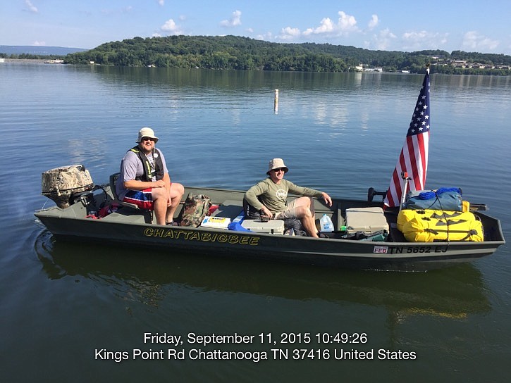 Jim Gifford, left, and Aubrey Black depart from Chattanooga on Sept. 11. Their journey lasted more than a week and covered more than 700 miles.