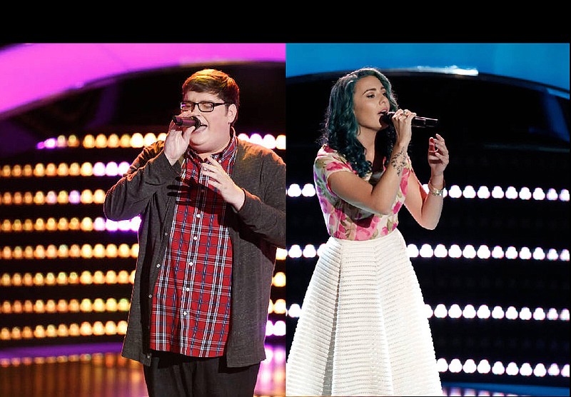 Jordan Smith, left, a studentat Lee University, chose Adam Levine's team Monday night. Ellie Lawrence, of Calhoun, Ga., right, was selected for Gwen Stefani's team Tuesday night on "The Voice." 