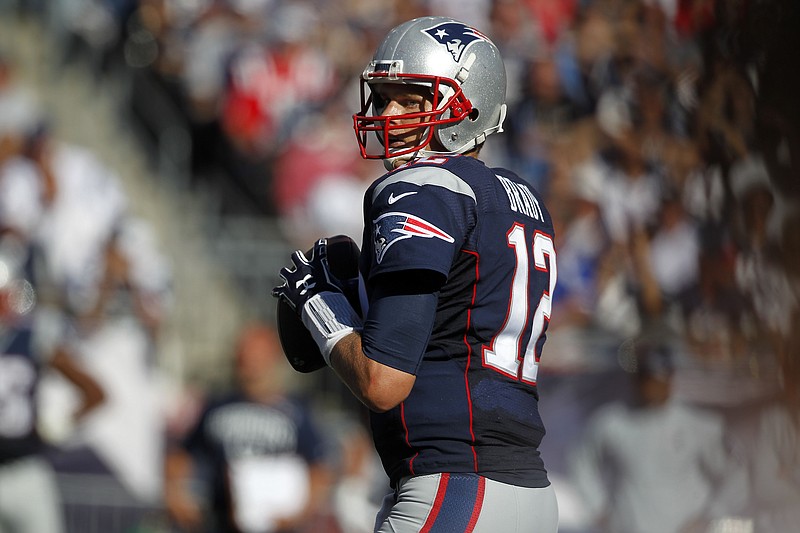 New England Patriots quarterback Tom Brady (12) during the third quarter of an NFL game against the Jacksonville Jaguars, Sunday, Sept. 27, 2015, in Foxborough, Mass.