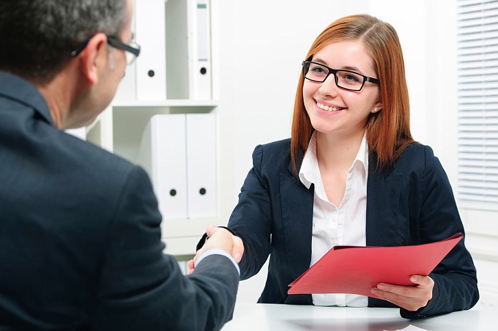 Job applicant having an interview