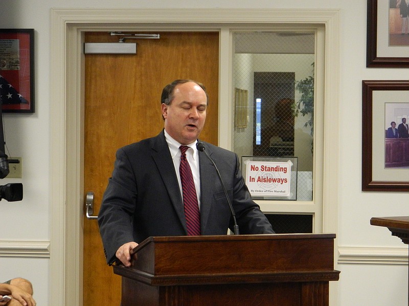Nashville attorney Gregory Grisham, a workplace law specialist, addresses the Cleveland City Council in a recent discussion concerning recommended changes to the city's personnel policies. The City Council has also selected Grisham to represent Cleveland in employee disciplinary appeal hearings.