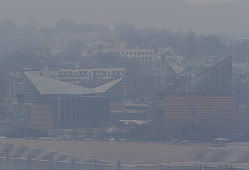 The thick haze in visible downtown Chattanooga in this 2014 file photo.