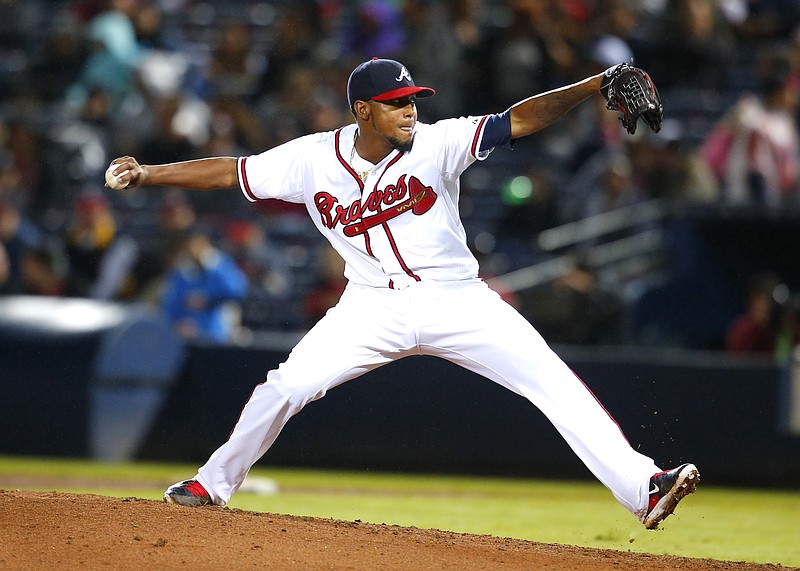Atlanta Braves starting pitcher Julio Teheran delivers in the sixth inning of a baseball game against the St. Louis Cardinals, Friday, Oct. 2, 2015, in Atlanta.