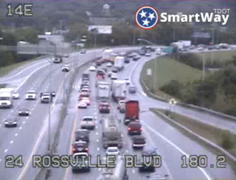 Two crashes snarled traffic on Friday, slowing traffic on I-24 heading both east and west. 