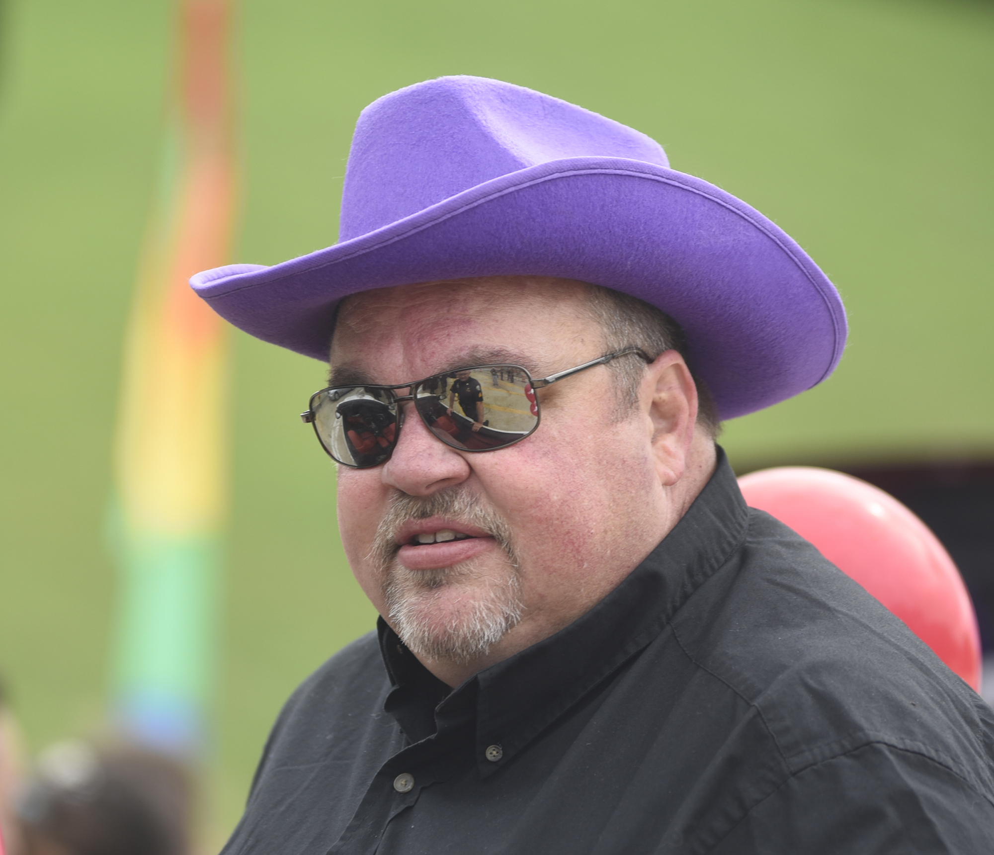 Chattanooga Pride Festival parade grand marshall Chuck Hill waits for the parade to start on Riverfront Parkway on Sunday, Oct. 4, 2015., in Chattanooga, Tenn.
