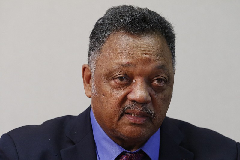 The Rev. Jesse Jackson speaks during an editorial board meeting at the Chattanooga Times Free Press on Tuesday, Oct. 6, 2015.