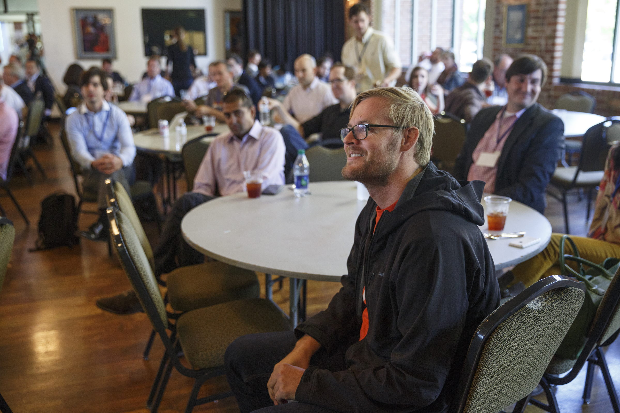 Techstars founder Andrew Hyde is introduced on the closing day of the AngelSummit investors' summit Wednesday, Oct. 14, 2015, in Chattanooga, Tenn. Hyde was the keynote speaker for the summit, which connects startup business leaders and entrepreneurs.
