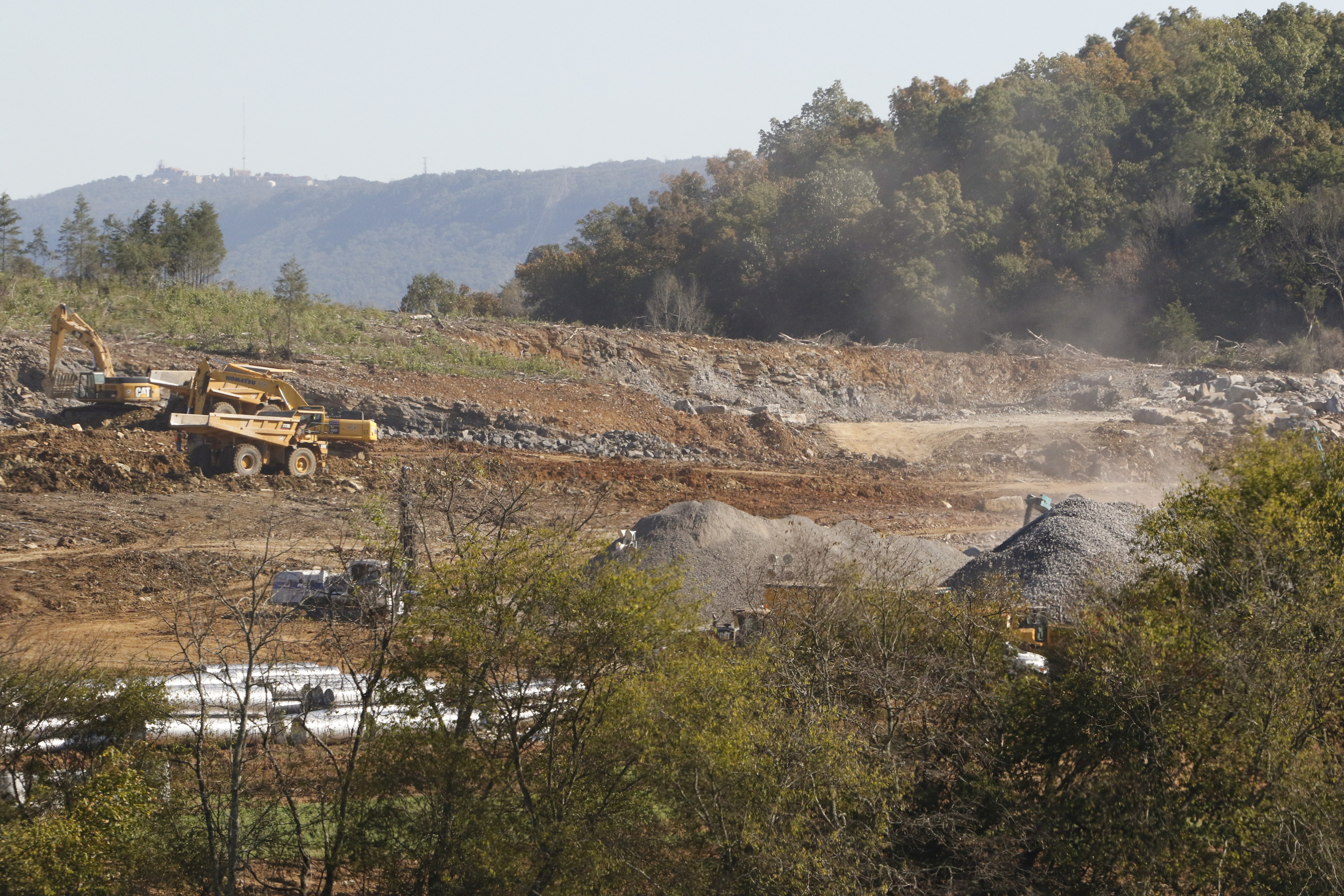 Staff Photo by Dan Henry / The Chattanooga Times Free Press- 10/15/15. Construction continues on the new Vanguard site in Trenton. The Semi-trailer manufacturing plant is bringing 400 jobs to Dade County.