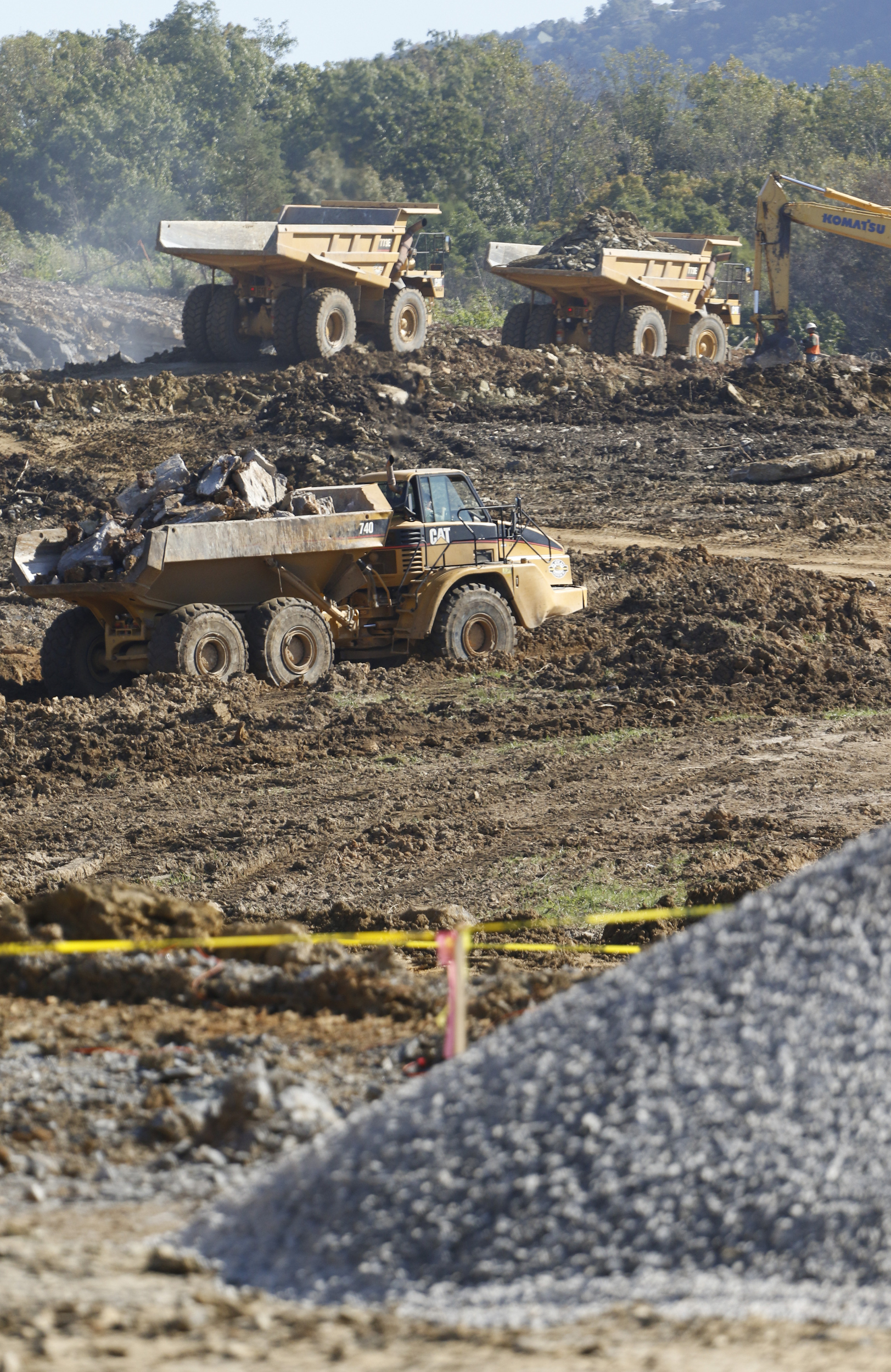 Staff Photo by Dan Henry / The Chattanooga Times Free Press- 10/15/15. Construction continues on the new Vanguard site in Trenton. The Semi-trailer manufacturing plant is bringing 400 jobs to Dade County.