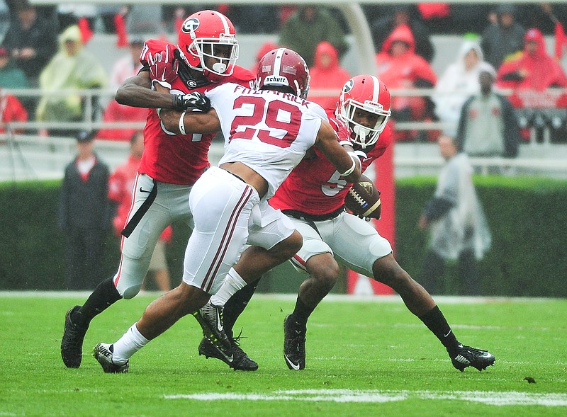 Georgia freshman Terry Godwin (5) is second on the team with 17 receptions for 203 yards.