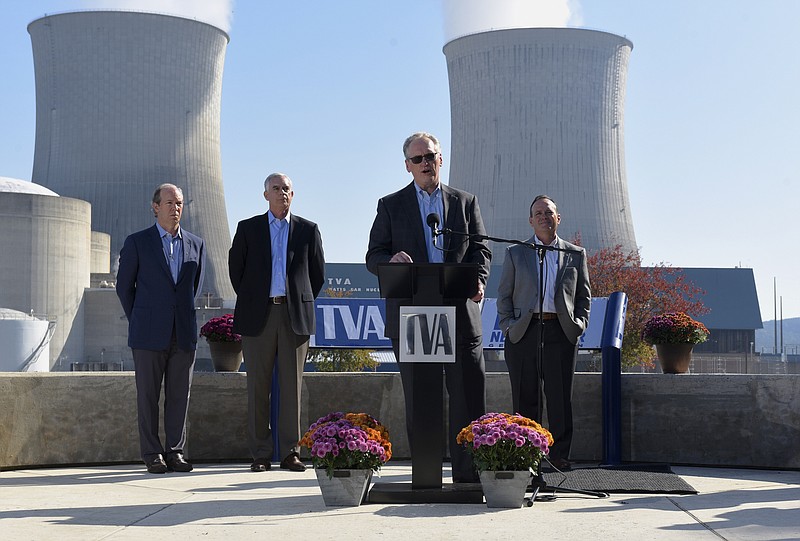 TVA President Bill Johnson talks about the start up of another reactor at the Watts Bar Nuclear Plant, which is helping TVA reduce its carbon emissions and meet new EPA rules. As a result, Tennessee is not challenging the EPA regulation like 27 other states are this year.