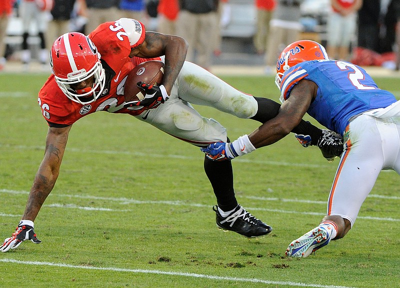 Georgia senior receiver Malcolm Mitchell had six catches against Florida last season and scored on a 45-yard reception during the 2012 matchup in Jacksonville.