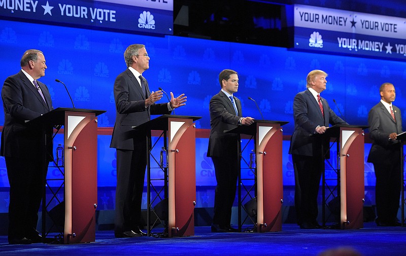 Representatives of a dozen Republican presidential candidates, some of whom are shown here at last week's CNBC debate, gathered Sunday to hammer out new guidelines for future debates.