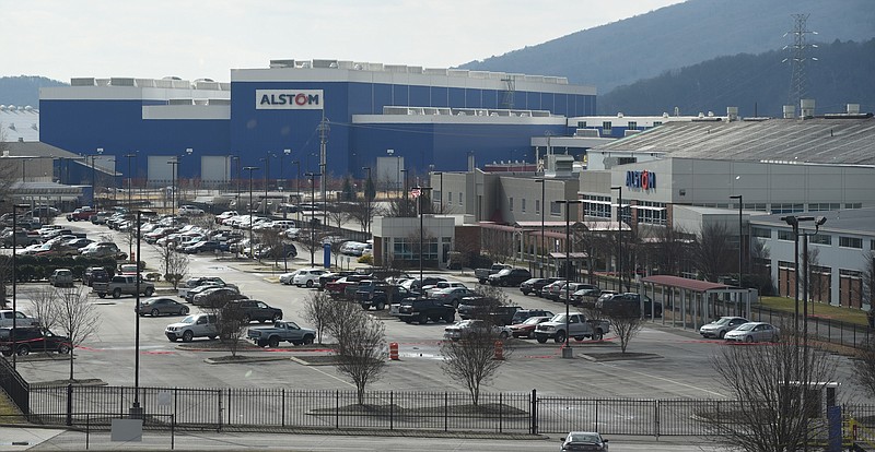 The Alstom plant on Riverfront Parkway in downtown Chattanooga is seen Tuesday, Feb. 1, 2015.