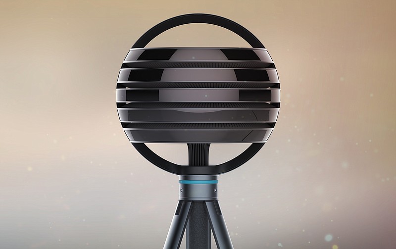 
              This concept image provided by Lytro shows the Immerge camera. The spherical head unit includes hundreds of tiny cameras that measure light coming in from every direction, a technique known as light field photography. (Lytro via AP)
            