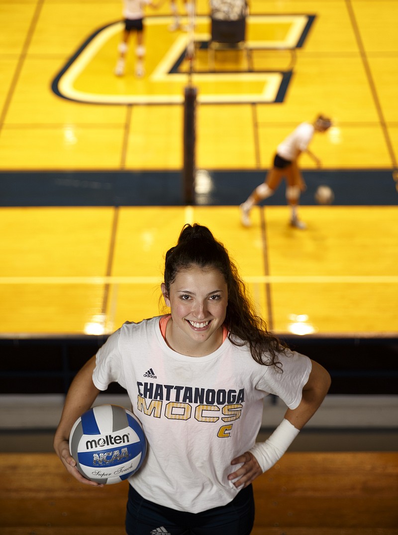 Staff photo by Doug Strickland / UTC volleyball player Lauren Greenspoon had 55 assists and 12 digs.