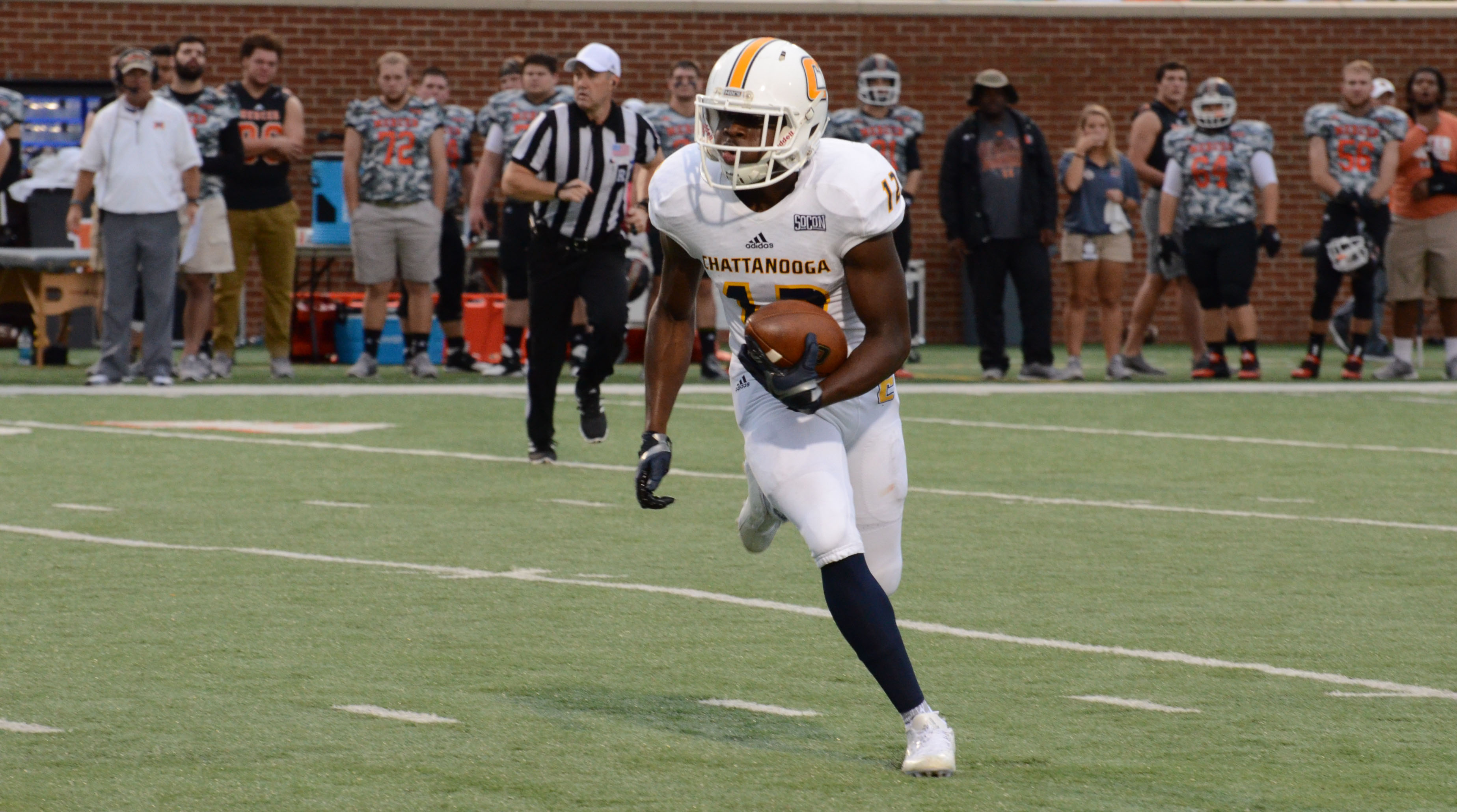 UTC's Xavier Borishade runs the ball againt Mercer (2015)