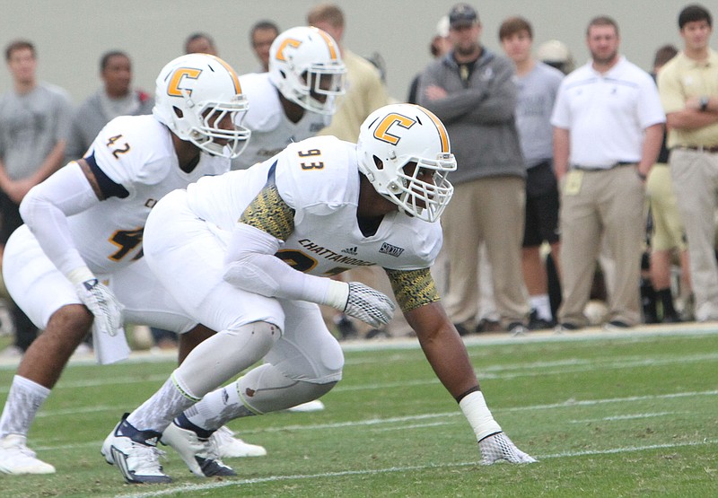 UTC's Keionta Davis lines up during an Oct. 24 game at Wofford.