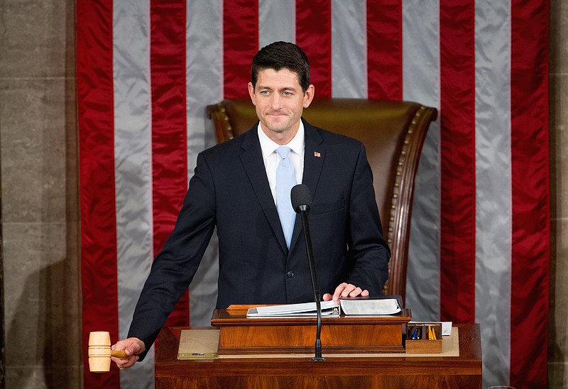 Newly elected U.S. House Speaker Paul Ryan of Wis., gavels the body to order recently, but be careful about calling him a "hard worker."