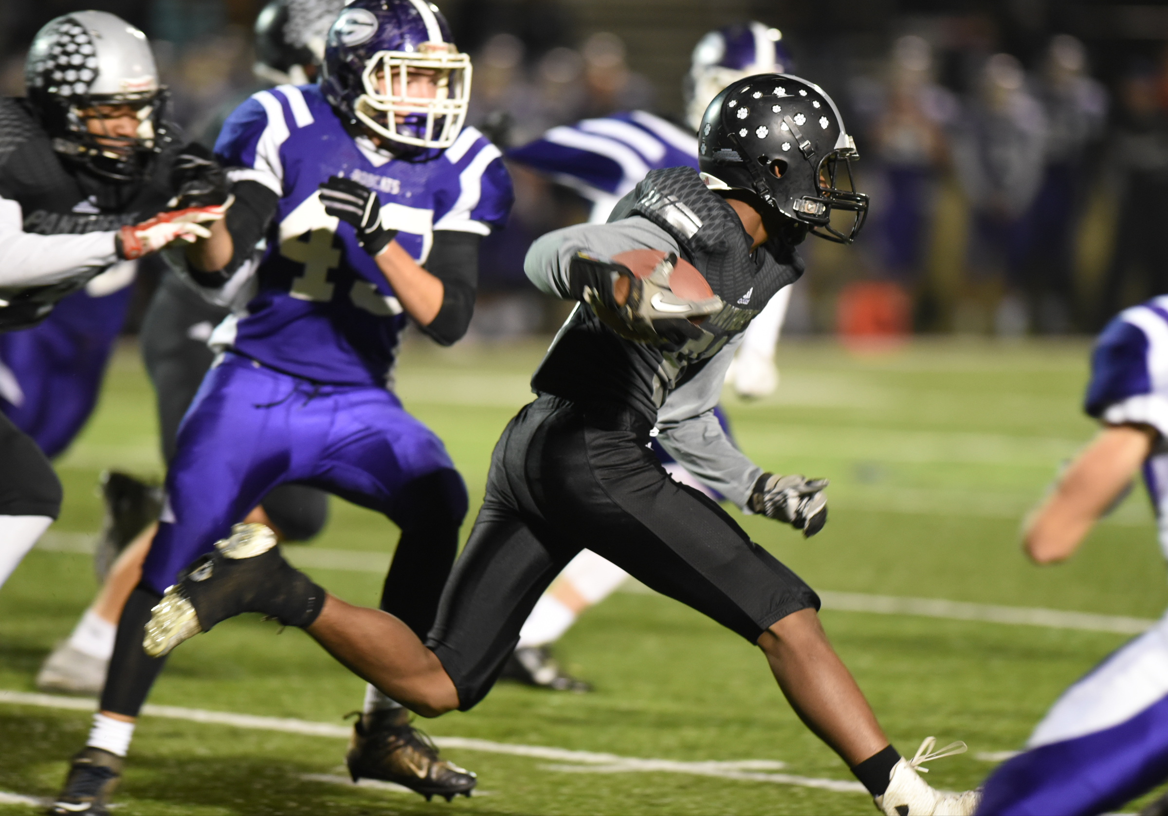 Ridgeland's Stephon Walker returns the opening kickoff for a touchdown against Gilmer County Monday, November 9, 2015 at Christian Heritage School.