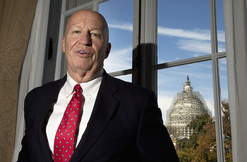 
              In this Nov. 6, 2015, photo, Rep. Kevin Brady, R-Texas, the new chairman of the House Ways and Means Committee, poses for a photo during an interview with The Associated Press in his office on Capitol Hill in Washington. The House's newest and perhaps most powerful committee chairman is a 60-year-old Texas Republican who began life in a South Dakota Democratic family and lost his father at age 12 in a courtroom shooting. (AP Photo/Manuel Balce Ceneta)
            