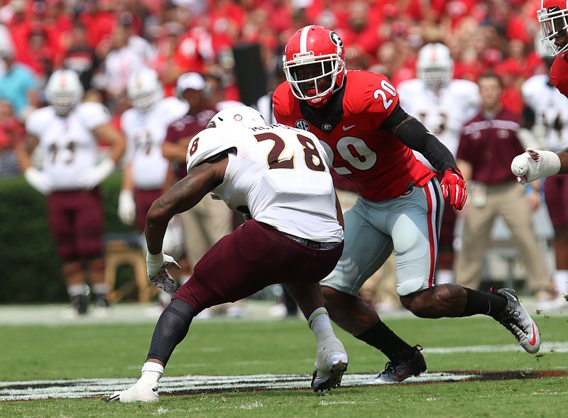 Georgia defensive back Quincy Mauger (20)