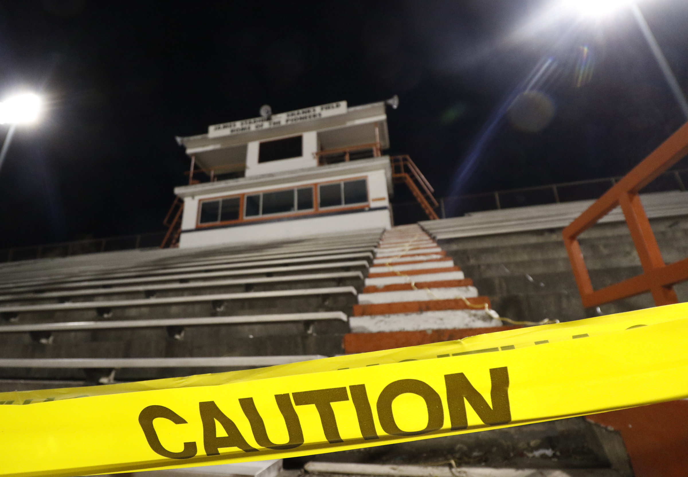 *Staff Photo by Dan Henry / The Chattanooga Times Free Press- 11/13/15. East Ridge prepares to play Chattanooga Christian at the Pioneers home field on Friday, November 13, 2015 despite their home stadium having been condemned.