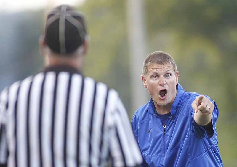 Northwest Whitfield football coach Josh Robinson, pictured during a 2014 game, was frustrated Friday night as the Bruins came up short in a 28-27 loss to Grady in the opening round of the GHSA Class AAAA playoffs.