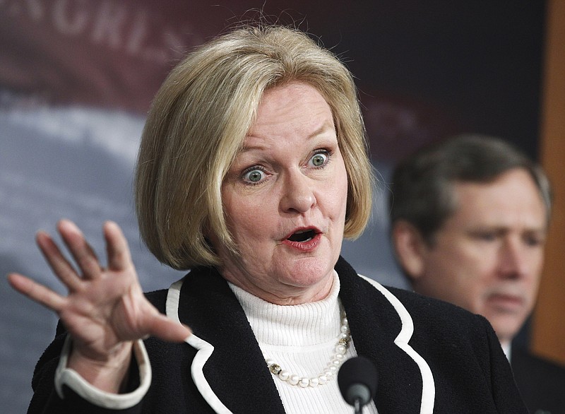 Sen. Claire McCaskill, D-Mo., pictured in 2011, attempted recently to display her quirky side in an advertisement for Stephen Colbert's talk show.