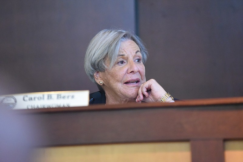 Chattanooga City Council Chairman Carol Berz listens during a July council meeting.