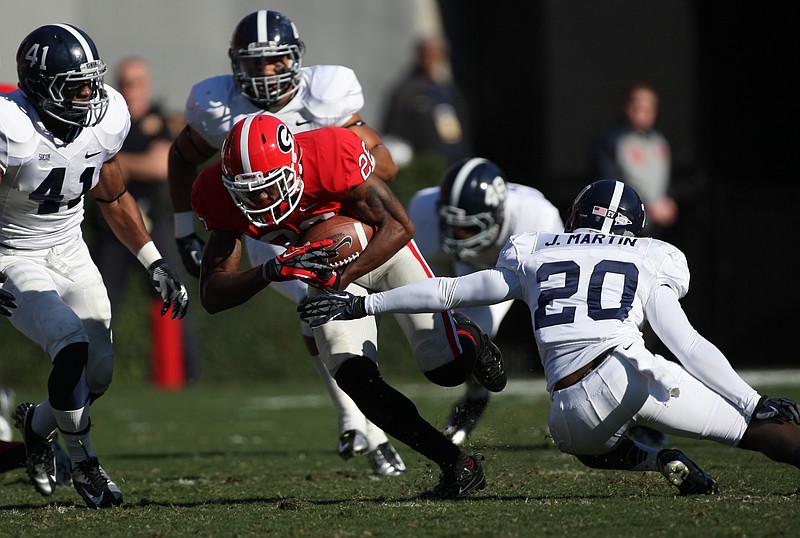 Georgia receiver Malcolm Mitchell, now a fifth-year senior, was a sophomore in 2012 when he helped the Bulldogs to a 45-14 win over Georgia Southern.