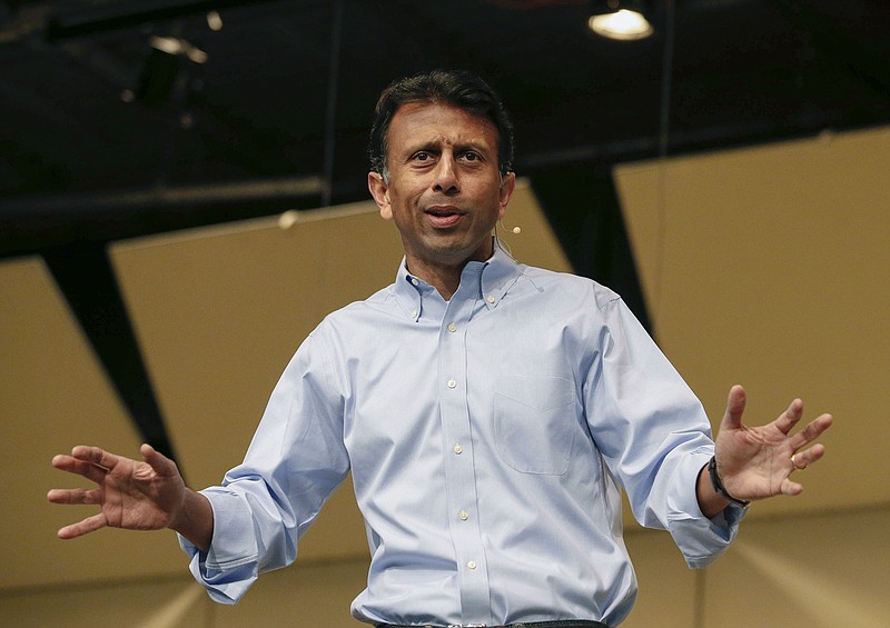 Republican presidential candidate Louisiana Gov. Bobby Jindal speaks to supporters and students on Friday, Oct. 23, 2015, at Faith Baptist College, in Ankeny, Iowa.