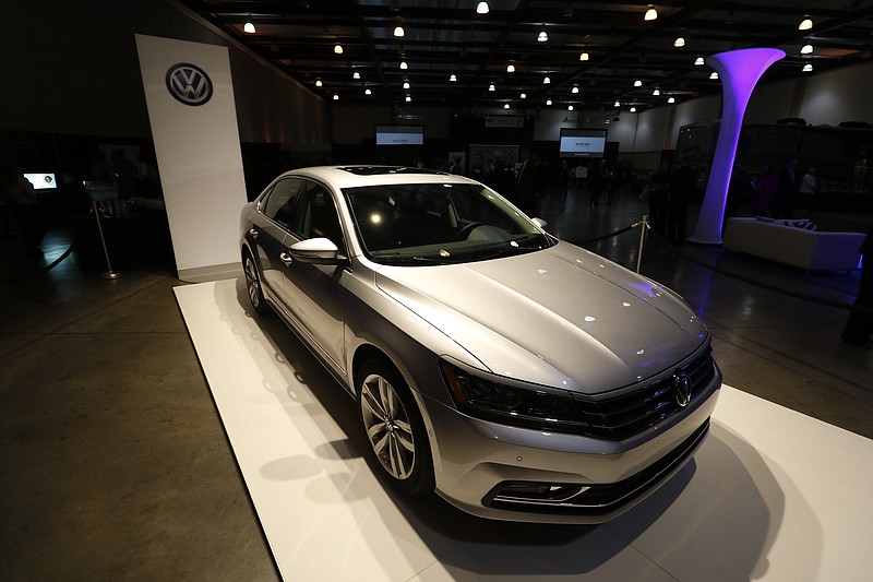 A 2016 Volkswagen Passat is on display at the Spirit of Innovation awards luncheon in the Chattanooga Convention Center on Nov. 18, 2015.