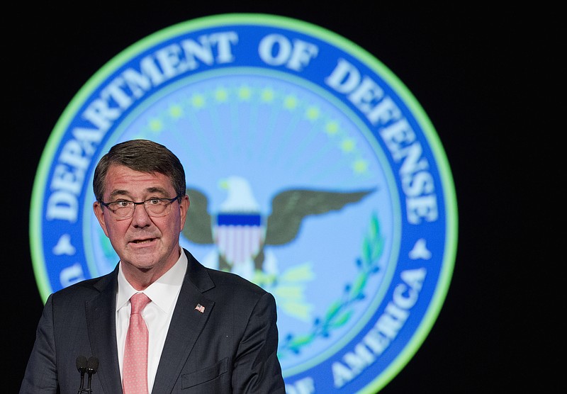 
              Defense Secretary Ash Carter speaks at George Washington University in Washington, Wednesday, Nov. 18, 2015, announcing the first phase of personnel reforms in his Force of the Future initiative. Dragging the Pentagon’s often-antiquated personnel systems into the 21st century,  Carter announced on Wednesday a broad package of reforms aimed at attracting the next generation of service members.  (AP Photo/Manuel Balce Ceneta)
            