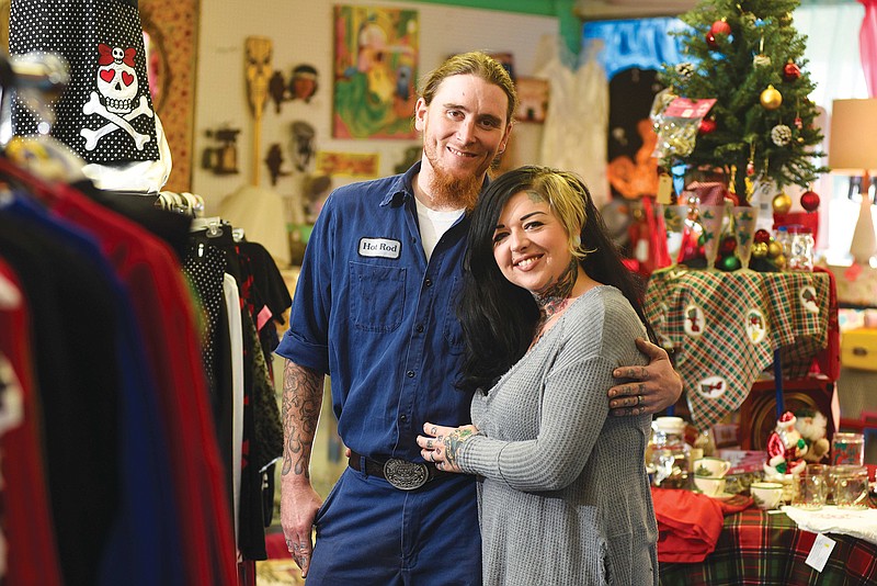Andie Sellers, with her husband Hot Rod Sellers, is the owner of Bettieville, a self-described "rockabilly couture" shop in Rossville, Georgia.
