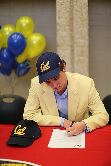 Dalton's Ethan Young signs a national letter of intent to compete in swimming at the University of California at Berkeley.