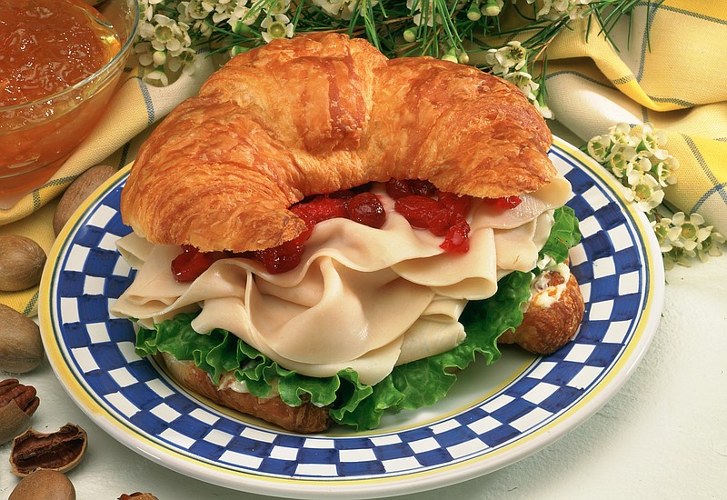 Turkey-Cranberry Croissants are one option for what to do with leftover turkey.