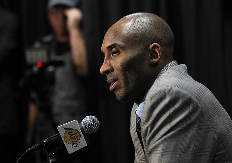 
              Los Angeles Lakers forward Kobe Bryant talks at news conference on why he decided to announce his retirement prior to an NBA basketball game against the Indiana Pacers in Los Angeles, Sunday, Nov. 29, 2015. The Pacers won 107-103. (AP Photo/Alex Gallardo)
            